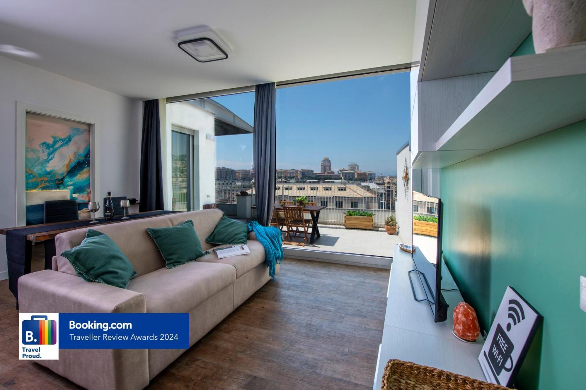 Attico Luxury Con Parcheggio E Terrazza Vista Mozzafiato Daire Cenova Dış mekan fotoğraf