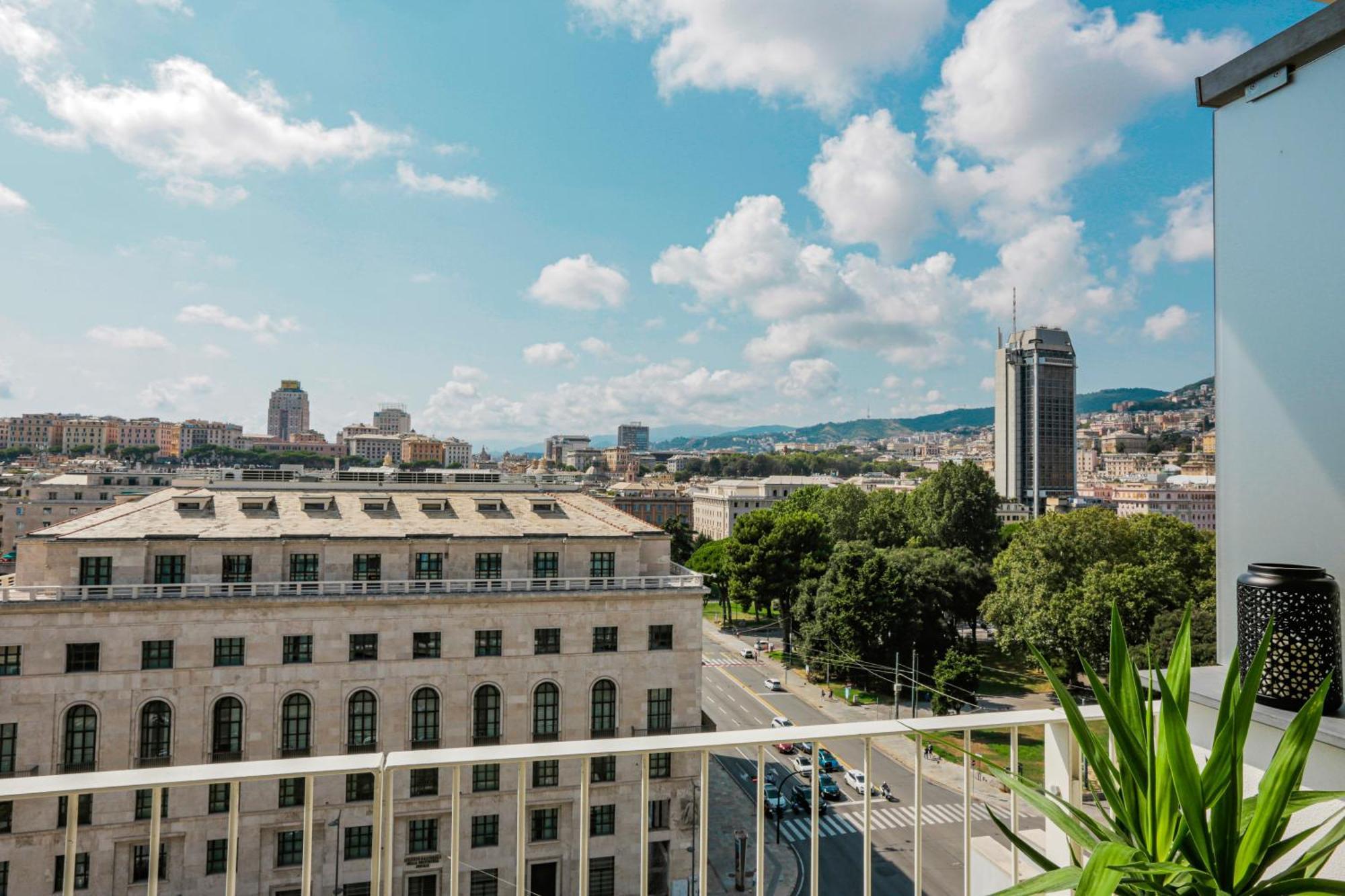 Attico Luxury Con Parcheggio E Terrazza Vista Mozzafiato Daire Cenova Oda fotoğraf