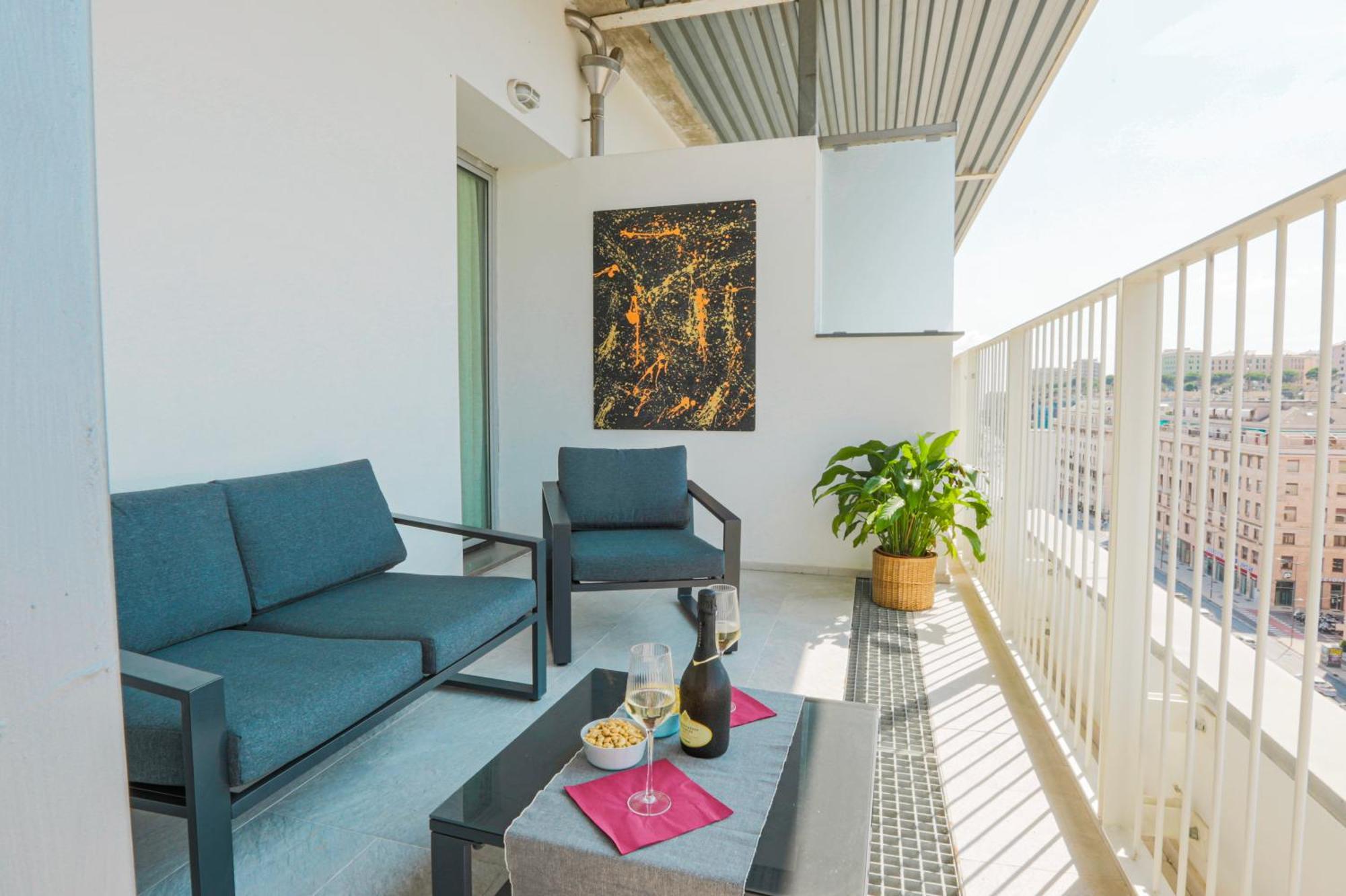 Attico Luxury Con Parcheggio E Terrazza Vista Mozzafiato Daire Cenova Oda fotoğraf